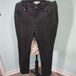 Eileen Fisher Organic Cotton Jeans Stretch 6 Ankle black